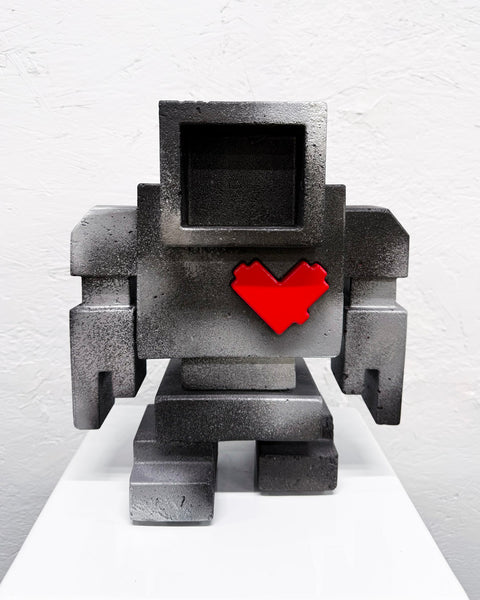 RAFFLE Tickets* - BURNT SILVER - 1ft Concrete Lovebot Sculpture