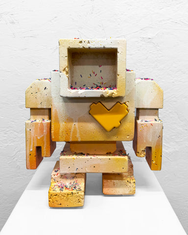 LEMON CUSTARD SUNDAE - 1ft Concrete Lovebot Sculpture