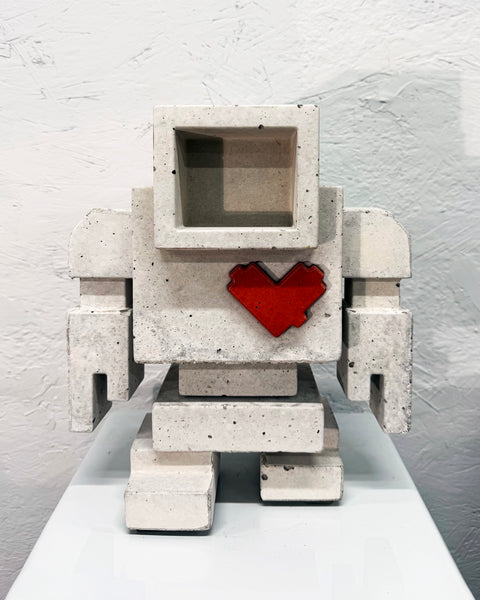 RAW CONCRETE - 1ft Lovebot Sculpture