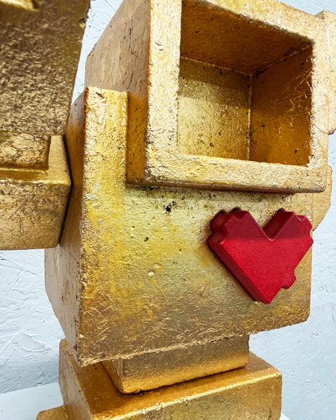 GOLD NUGGET - 1ft Concrete Lovebot Sculpture