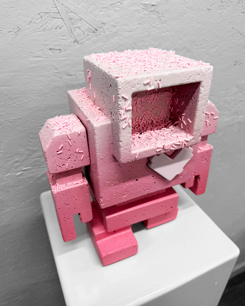 PINK CAKE - 1ft Concrete Lovebot Sculpture