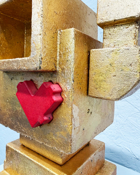 GOLD NUGGET - 1ft Concrete Lovebot Sculpture