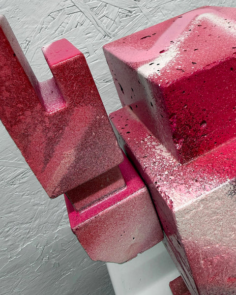 PINK HAZE - 1ft Concrete Lovebot Sculpture