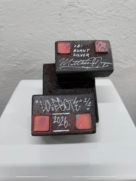 RAFFLE Tickets* - BURNT SILVER - 1ft Concrete Lovebot Sculpture