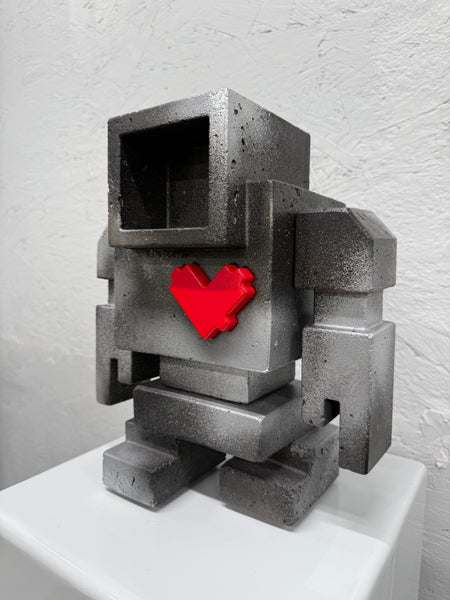 RAFFLE Tickets* - BURNT SILVER - 1ft Concrete Lovebot Sculpture