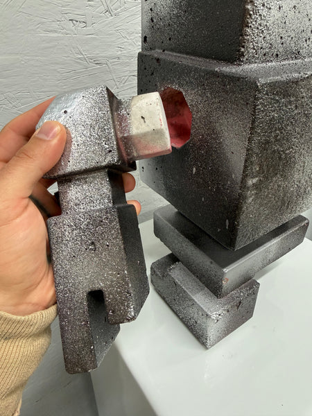 RAFFLE Tickets* - BURNT SILVER - 1ft Concrete Lovebot Sculpture