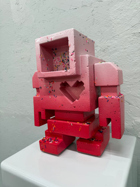STRAWBERRY SUNDAE - 1ft Concrete Lovebot Sculpture