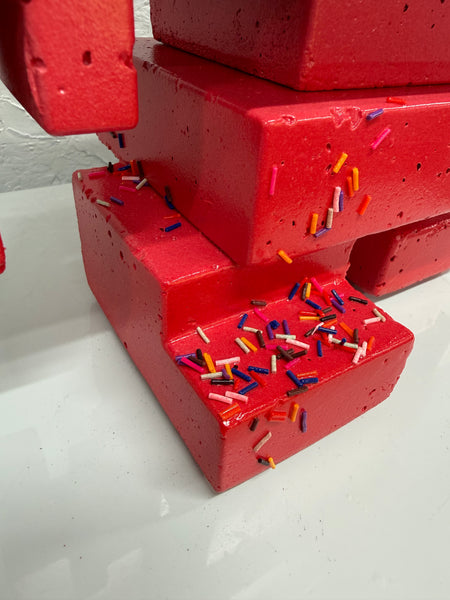 STRAWBERRY SUNDAE - 1ft Concrete Lovebot Sculpture