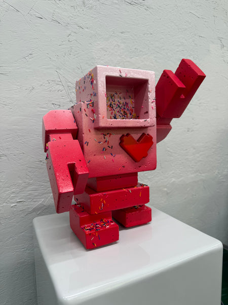 STRAWBERRY SUNDAE - 1ft Concrete Lovebot Sculpture