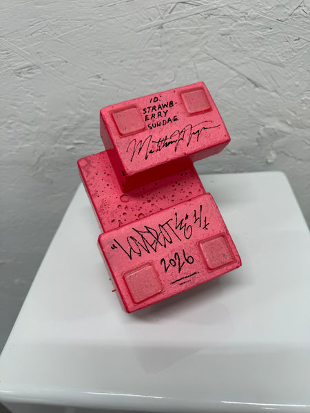 STRAWBERRY SUNDAE - 1ft Concrete Lovebot Sculpture