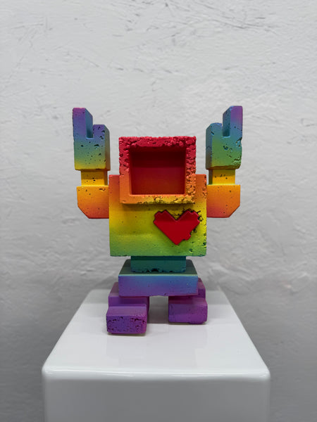 ROCK RAINBOW - 1ft Concrete Lovebot Sculpture