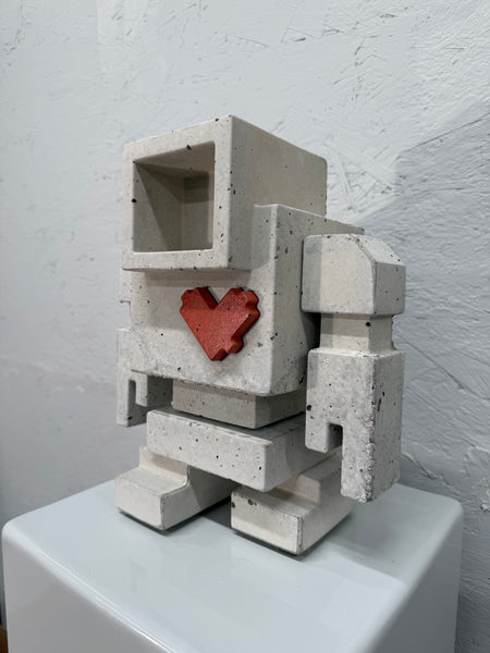 RAW CONCRETE - 1ft Lovebot Sculpture