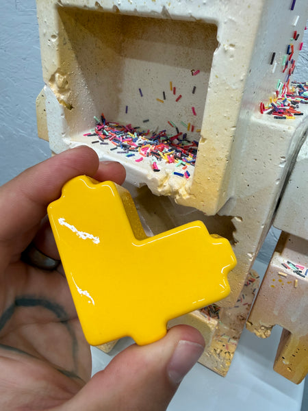 LEMON CUSTARD SUNDAE - 1ft Concrete Lovebot Sculpture