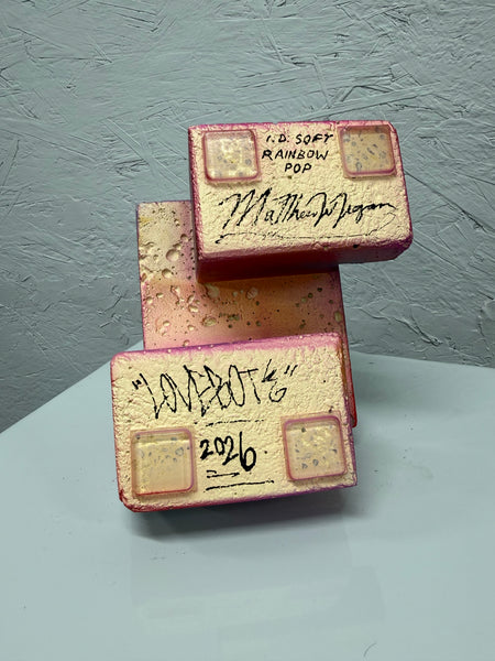 SOFT RAINBOW POP - 1ft Concrete Lovebot Sculpture