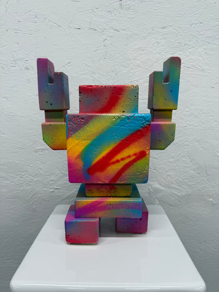 SOFT RAINBOW POP - 1ft Concrete Lovebot Sculpture