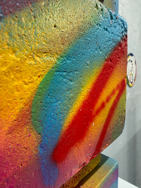 SOFT RAINBOW POP - 1ft Concrete Lovebot Sculpture