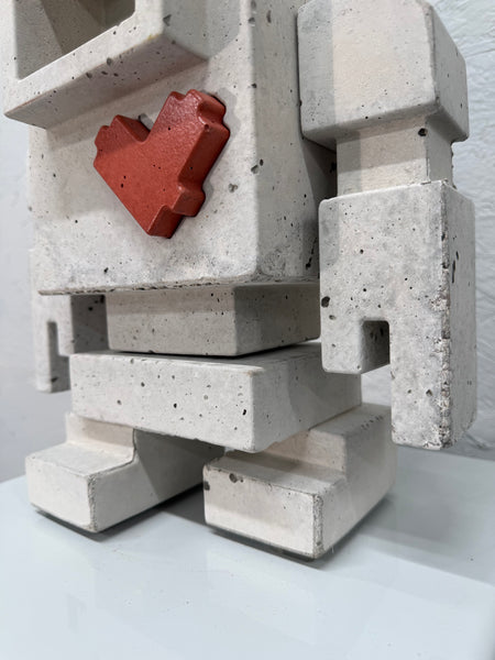 RAW CONCRETE - 1ft Lovebot Sculpture