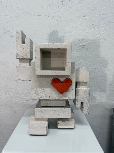 RAW CONCRETE - 1ft Lovebot Sculpture