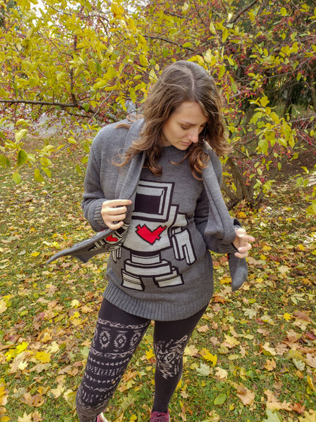 Heather Knit Lovebot Scarf