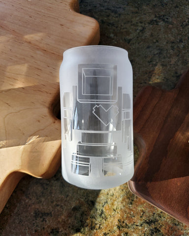 Beer Can Style Borosilicate Hand Blown Lovebot Glass