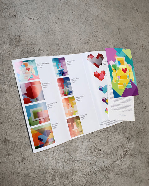 2018 - 60in Original Painting "Blue Triangle" - Love Metrix Solo Exhibition by Matthew Del Degan